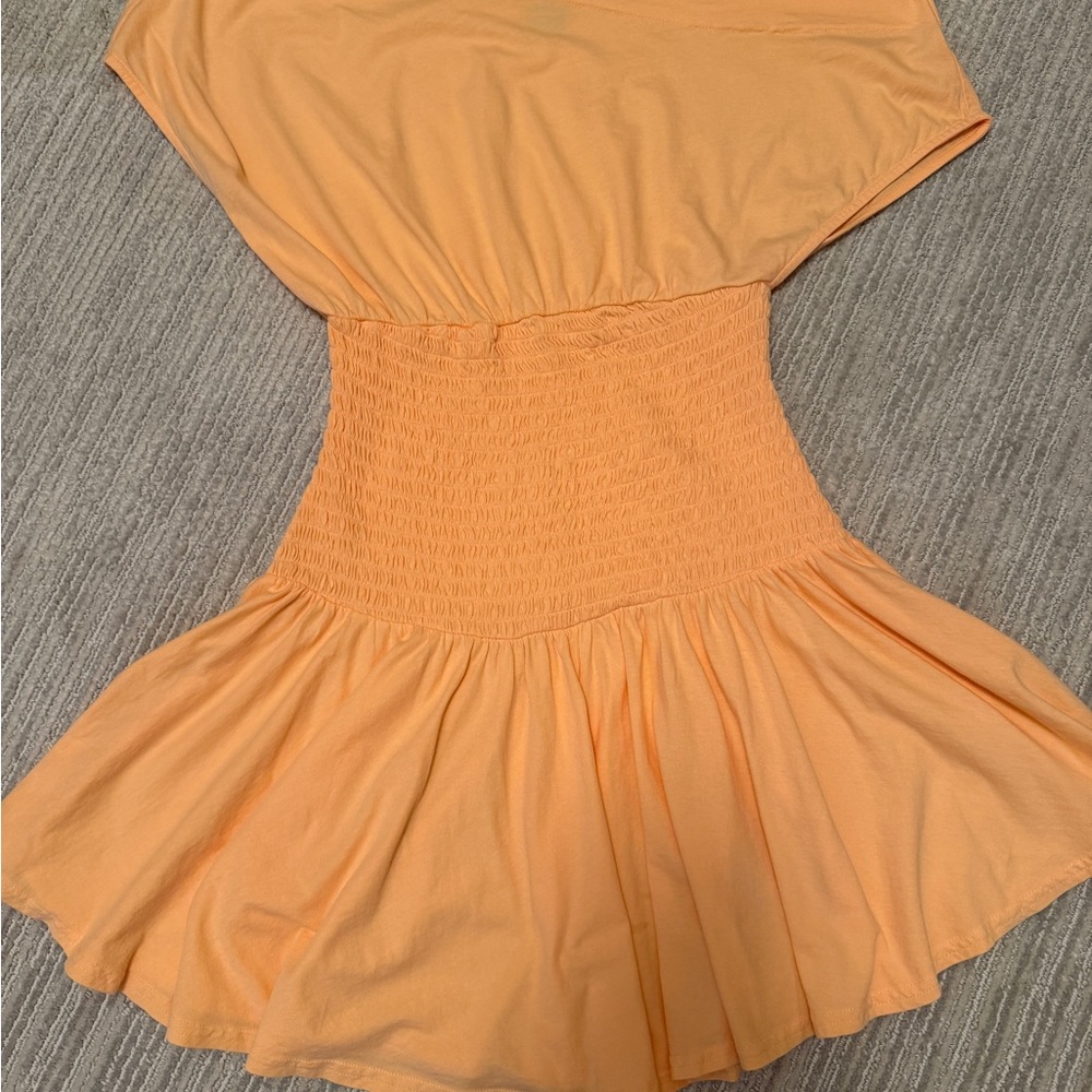 Free People Peach Orange Mini Dress